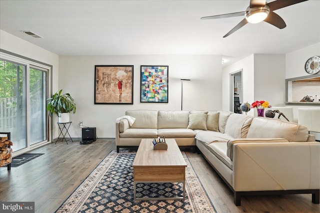 7100 Cipriano Springs Dr, Lanham, MD 20706 - living area featuring wood finished floors and a ceiling fan