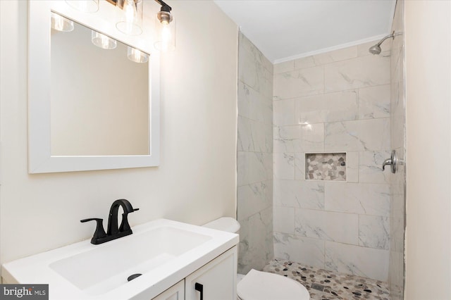 12820 Maple St, Silver Spring, MD 20904 - full bathroom with vanity, toilet, and tiled shower