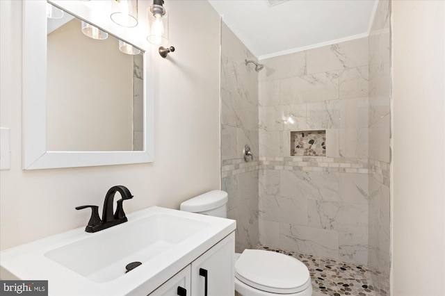 12820 Maple St, Silver Spring, MD 20904 - bathroom featuring toilet, vanity, and tiled shower