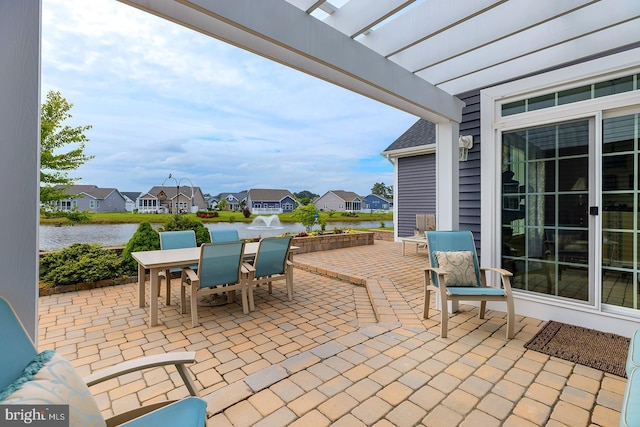 30957 Fowlers Path, Millsboro, DE 19966 - view of patio with outdoor dining area, a residential view, a water view, and a pergola