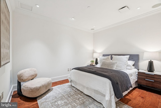 50 S 16th St Unit 4507, Philadelphia, PA 19102 - bedroom with wood finished floors, attic access, ornamental molding, and recessed lighting