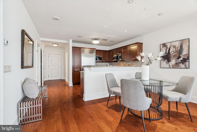 50 S 16th St Unit 4507, Philadelphia, PA 19102 - dining space featuring dark wood-type flooring and recessed lighting