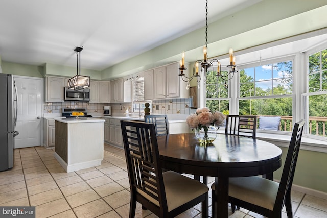 108 Partridge Way, Landenberg, PA 19350 - dining room featuring a chandelier, healthy amount of natural light, and light tile patterned flooring