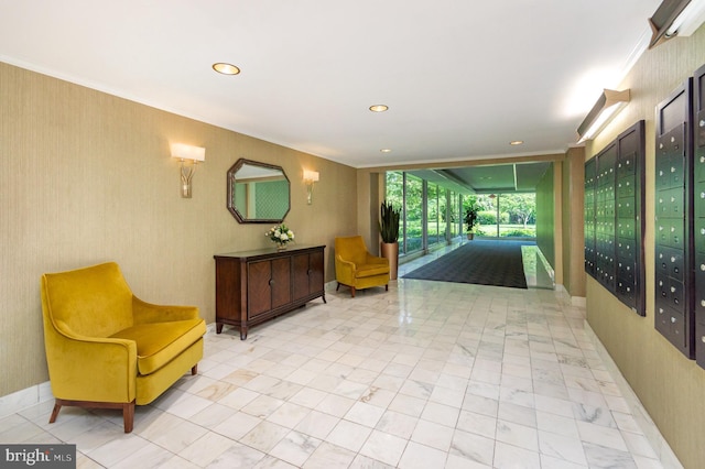 4201 Cathedral Ave NW Unit 910W, Washington, DC 20016 - common area featuring crown molding and recessed lighting