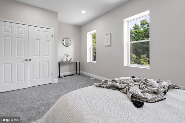 3121 Gwynns Falls Pkwy, Baltimore, MD 21216 - carpeted bedroom featuring baseboards, a closet, and recessed lighting