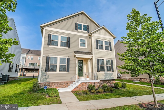 9563 Jefferson St, Manassas, VA 20110 - multi unit property featuring a front lawn and central AC unit