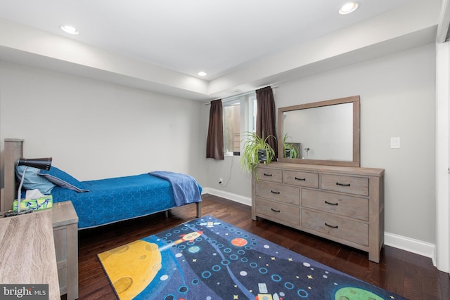 1204 S 12th St Unit O, Philadelphia, PA 19147 - bedroom featuring baseboards, dark wood-style floors, and recessed lighting