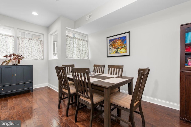 1204 S 12th St Unit O, Philadelphia, PA 19147 - dining room featuring baseboards, dark wood finished floors, and recessed lighting
