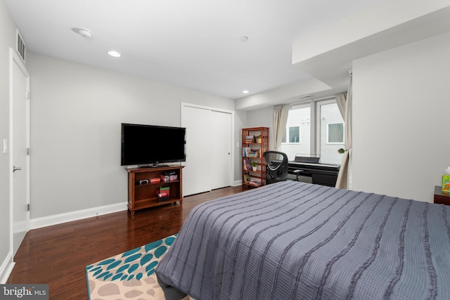 1204 S 12th St Unit O, Philadelphia, PA 19147 - bedroom featuring wood finished floors, recessed lighting, baseboards, and a closet