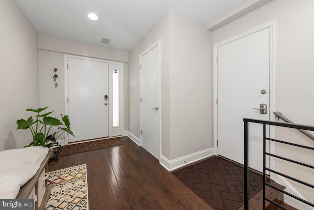 1204 S 12th St Unit O, Philadelphia, PA 19147 - foyer featuring dark wood-type flooring, baseboards, and recessed lighting