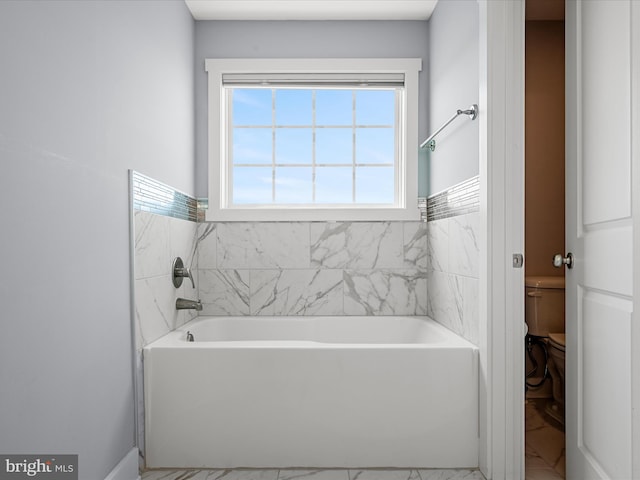 215 Naples Way, Charles Town, WV 25414 - bathroom with a garden tub and marble finish floors