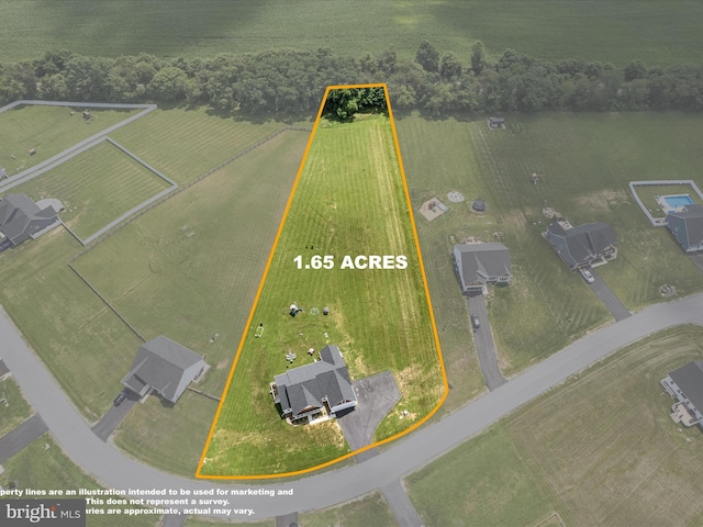 215 Naples Way, Charles Town, WV 25414 - aerial view of sparsely populated area featuring property boundaries highlighted