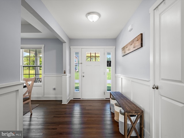 215 Naples Way, Charles Town, WV 25414 - entryway featuring wainscoting, wood finished floors, and a decorative wall