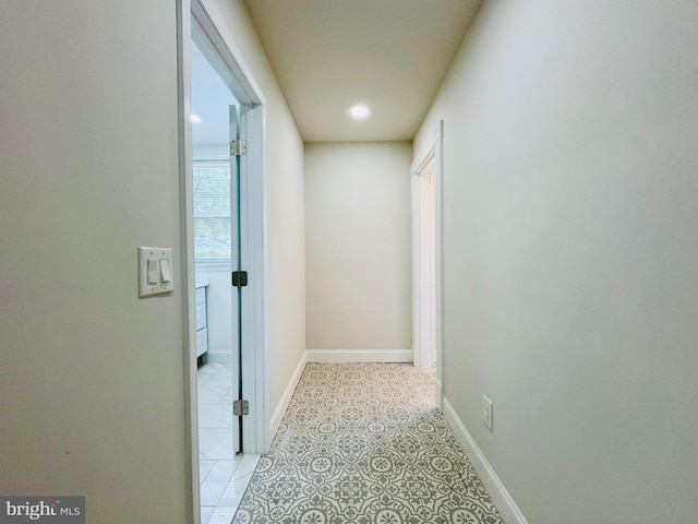 716 Villa Ave, Front Royal, VA 22630 - hall featuring baseboards, recessed lighting, and light tile patterned floors