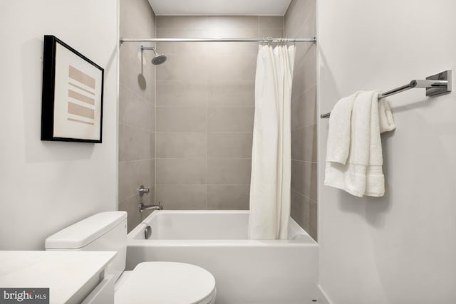 2647 41st St NW Unit 3, Washington, DC 20007 - bathroom with toilet, shower / bath combination with curtain, and vanity