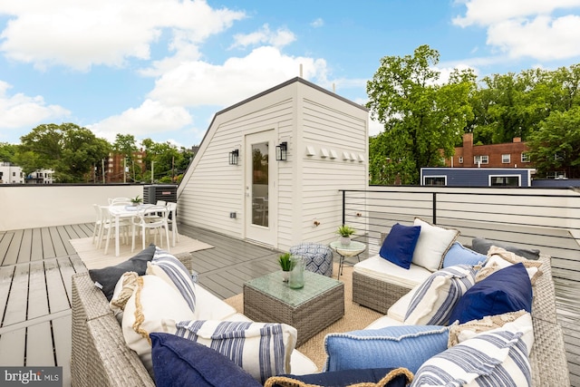 2647 41st St NW Unit 3, Washington, DC 20007 - wooden deck featuring an outdoor hangout area and outdoor dining area