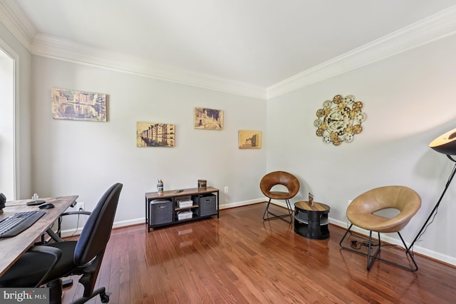 2425 Ellies Way W, Friendship, MD 21794 - office area featuring ornamental molding, wood finished floors, and baseboards