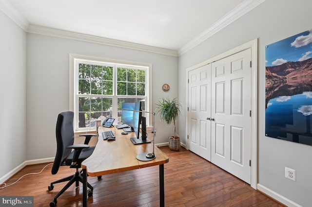 2425 Ellies Way W, Friendship, MD 21794 - office with crown molding, wood-type flooring, and baseboards