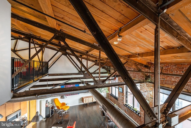 1147 N 4th St Unit 6E, Philadelphia, PA 19123 - detailed view of wood finished floors and wooden ceiling with exposed beams