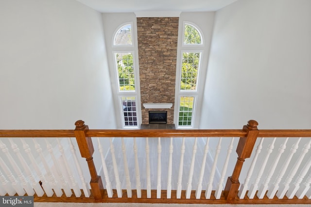 6513 Debhill Ln, Gainesville, VA 20155 - stairway featuring a fireplace