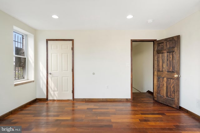 2400 Druid Hill Ave, Baltimore, MD 21217 - unfurnished bedroom with wood finished floors and recessed lighting