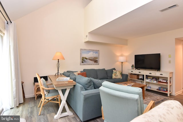 20802 Spring Lake Dr Unit 427, Rehoboth Beach, DE 19971 - living room featuring wood finished floors and baseboards