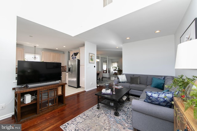 1504 Champlain Dr, Voorhees, NJ 08043 - living area featuring light wood-style flooring and recessed lighting