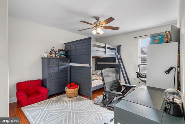 11 Bancroft Ln, Hainesport, NJ 08036 - bedroom with wood finished floors, a ceiling fan, and an office area