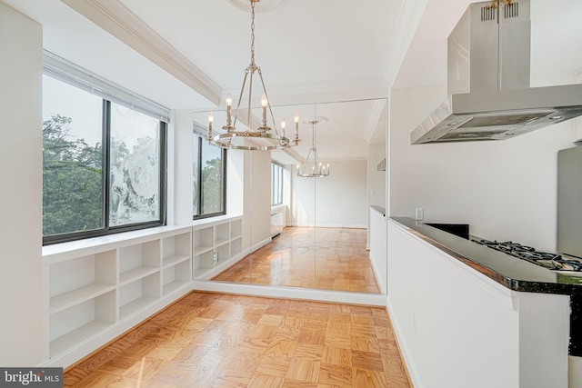 4390 Lorcom Ln Unit 810, Arlington, VA 22207 - hall with a chandelier and ornamental molding