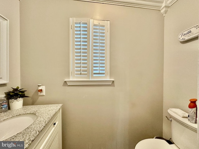 211 Franklin Ave, Berlin, NJ 08009 - half bathroom featuring vanity and crown molding