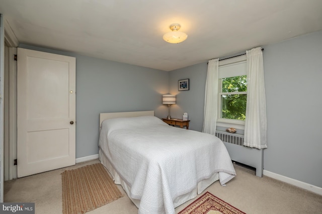 1034-1040 Twin County Rd, Honey Brook, PA 19344 - bedroom featuring radiator heating unit, light colored carpet, and baseboards