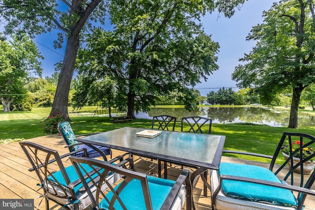 1034-1040 Twin County Rd, Honey Brook, PA 19344 - view of patio featuring outdoor dining area and a deck with water view