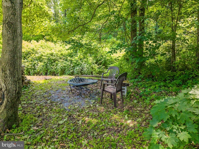1034-1040 Twin County Rd, Honey Brook, PA 19344 - view of yard with a fire pit and a view of trees