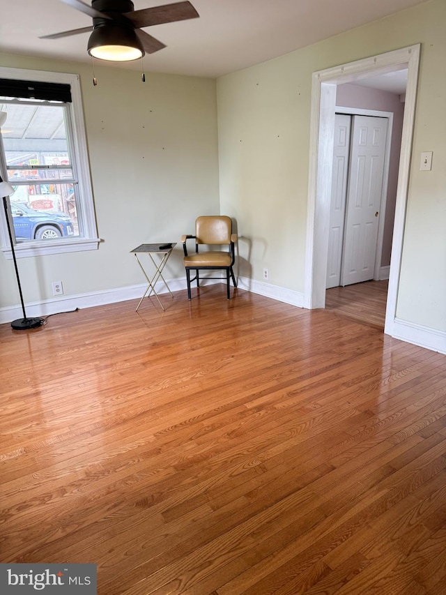117 E Montgomery Ave, Hatboro, PA 19040 - unfurnished room with a ceiling fan, wood finished floors, and baseboards