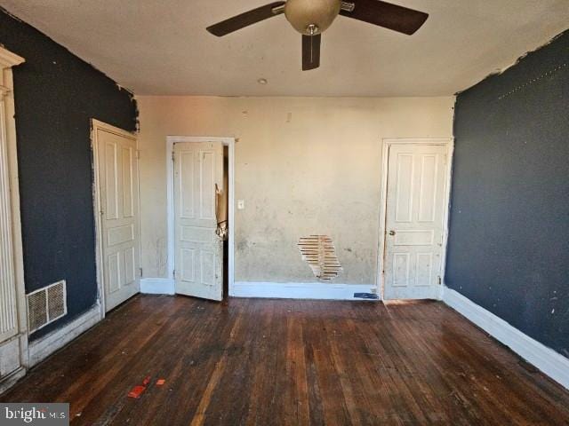 634 N 56th St, Philadelphia, PA 19131 - unfurnished room featuring a ceiling fan, wood finished floors, and baseboards