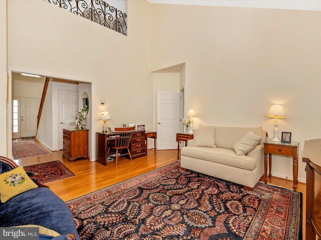 6 Stine Ct, Middletown, MD 21769 - living room with wood finished floors and a high ceiling