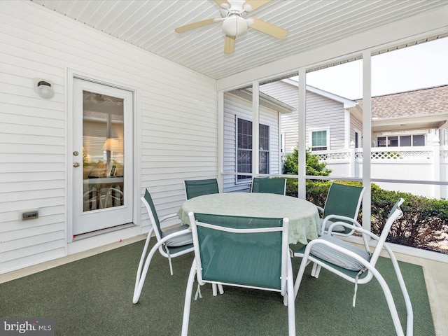 6 Stine Ct, Middletown, MD 21769 - sunroom featuring ceiling fan and outdoor dining area