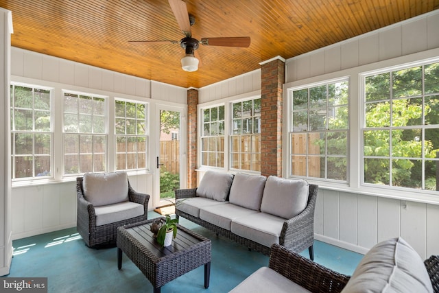 5600 11th St N, Arlington, VA 22205 - sunroom / solarium featuring an outdoor living space and ceiling fan