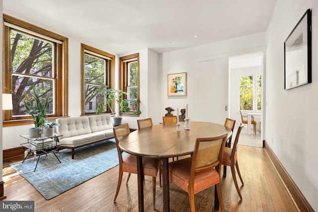 1800 Lamont St NW, Washington, DC 20010 - dining space with hardwood / wood-style floors, baseboards, and recessed lighting