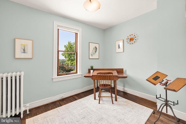 1800 Lamont St NW, Washington, DC 20010 - office area featuring radiator, baseboards, and wood finished floors