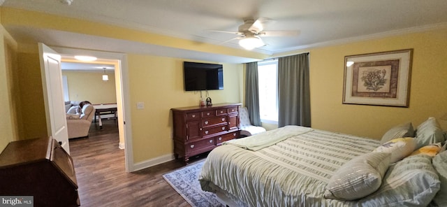 2204 Baker Mountain Dr, Yellow Spring, WV 26865 - bedroom with ornamental molding and dark wood finished floors