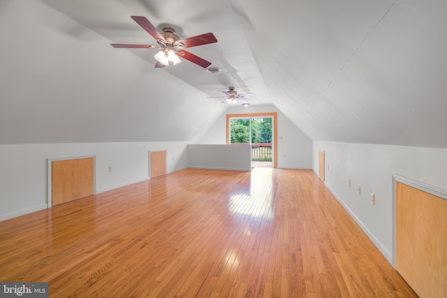 1541 Clayton Delaney Rd, Clayton, DE 19938 - bonus room with ceiling fan, wood-type flooring, vaulted ceiling, and baseboards