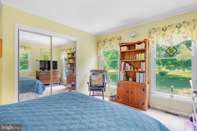 1541 Clayton Delaney Rd, Clayton, DE 19938 - carpeted bedroom featuring crown molding, baseboards, and a closet