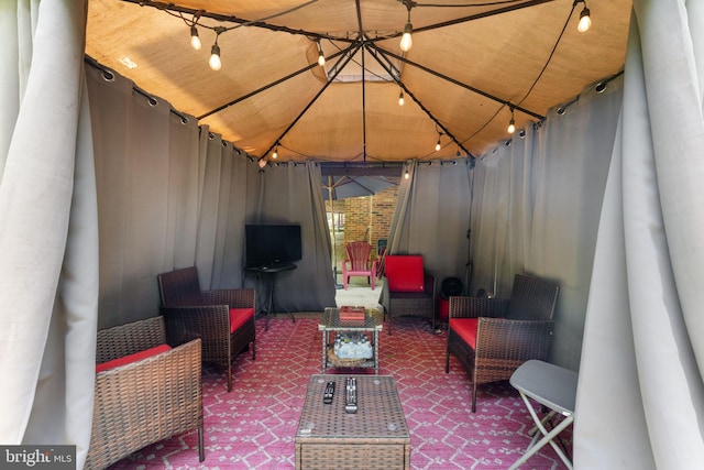 15713 Holly Grove Rd, Silver Spring, MD 20905 - view of patio / terrace featuring outdoor lounge area and a gazebo