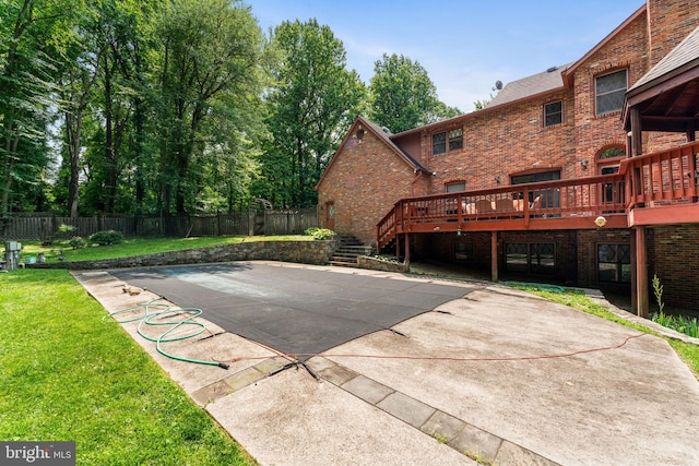 15713 Holly Grove Rd, Silver Spring, MD 20905 - view of patio / terrace featuring a deck and stairs
