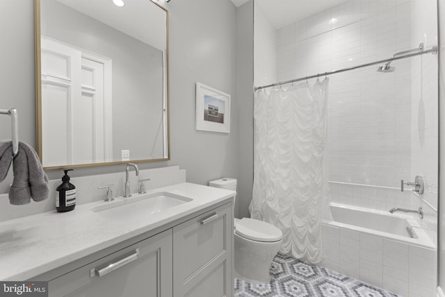 717 Miller Ave, Great Falls, VA 22066 - bathroom with vanity, tiled shower / bath combo, and tile patterned flooring