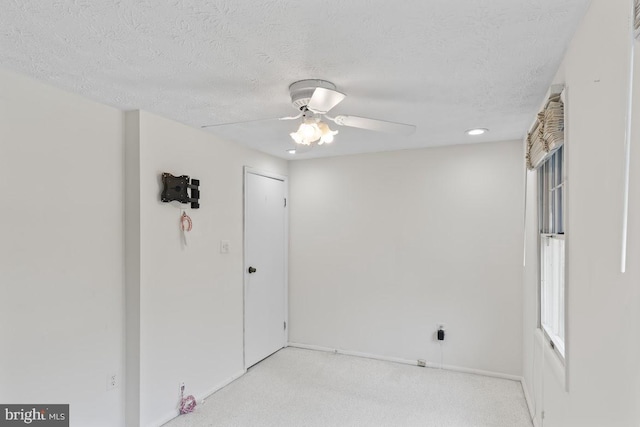 13825 Palmer House Way Unit 32-237, Silver Spring, MD 20904 - empty room with a ceiling fan, light colored carpet, a textured ceiling, and recessed lighting