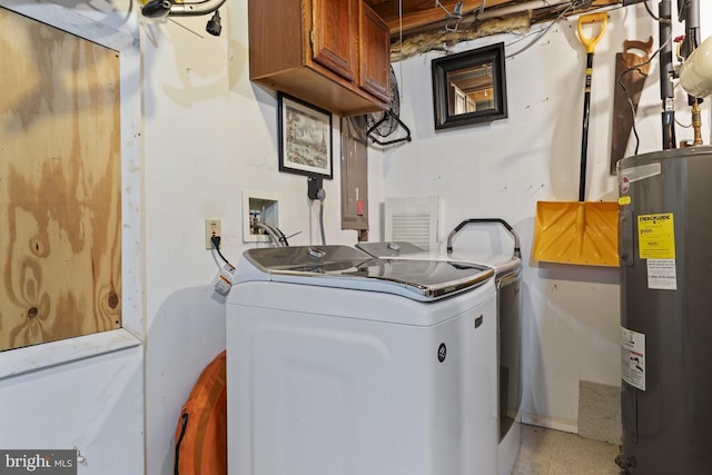 13825 Palmer House Way Unit 32-237, Silver Spring, MD 20904 - washroom with electric water heater, cabinet space, and washer and clothes dryer