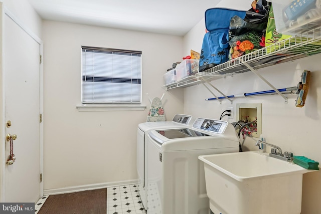 3 Prickett Ln, Hainesport, NJ 08036 - laundry room with separate washer and dryer, tile patterned floors, and baseboards