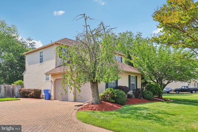 3 Prickett Ln, Hainesport, NJ 08036 - view of front of property featuring decorative driveway, stucco siding, and an attached garage